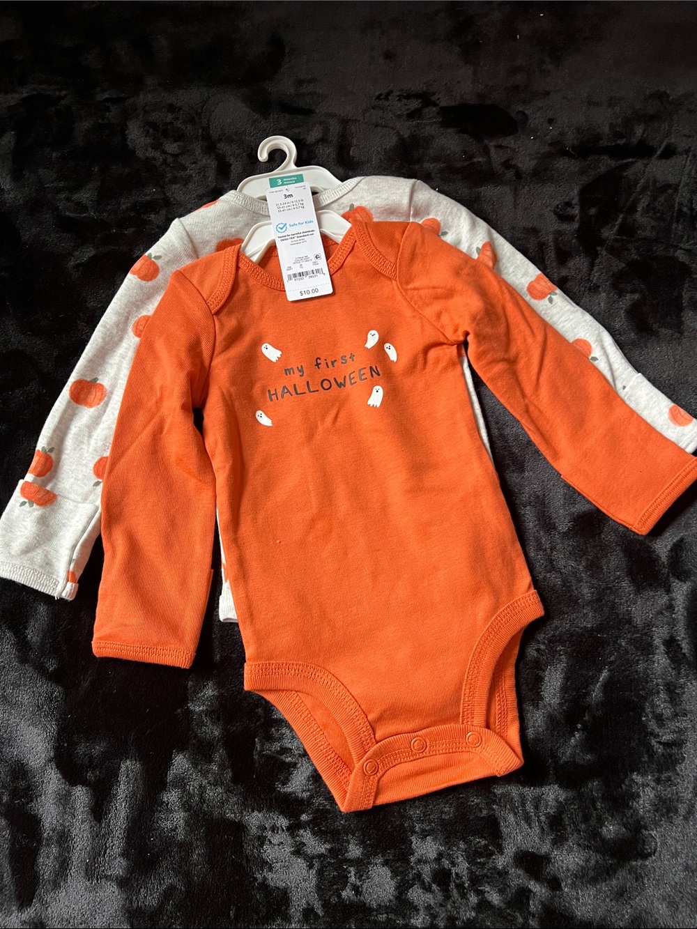 Carter's Orange & Cream Halloween Bodysuit Set